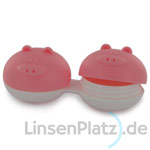 Kontaktlinsenbehälter Schwein rosa