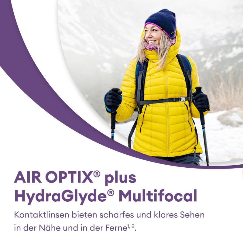 AIR OPTIX plus HydraGlyde Multifocal | 6er Box | Addition MED(MAX ADD+2,00)