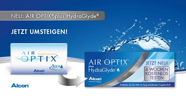 Air Optix plus Hydraglyde Aktion: 6er-Packung mit kostenloser Probelinse. Oxysept Economy Doppelpack mit gratis Starter-Set!
