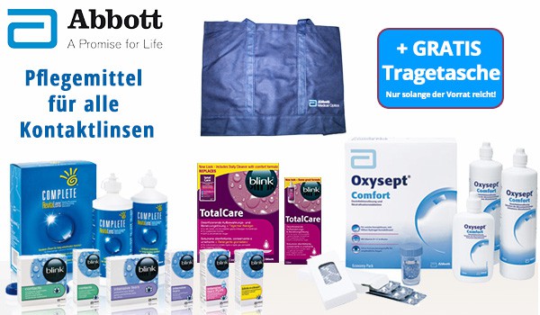 Gratis Tragetasche zu Pflegemitteln des Herstellers Abbott, jetzt im Linsenplatz.de Onlineshop!