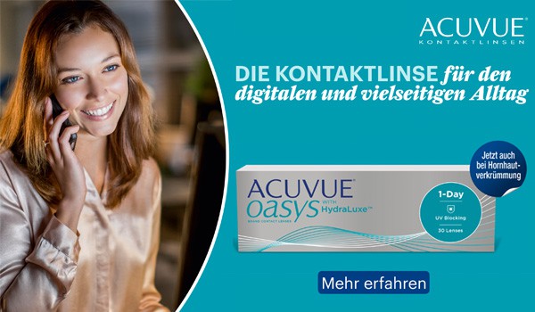 ACUVUE OASYS® 1-Day: DIE KONTAKTLINSE für den digitalen Alltag und vielseitige Aktivitäten.