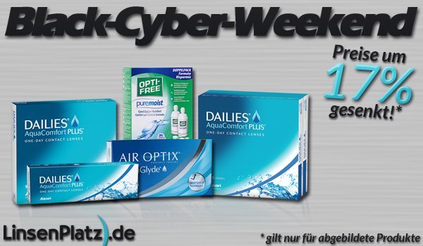 Black-Cyber Weekend: Sonderpreise am ganzen Wochenende auf Linsenplatz.de