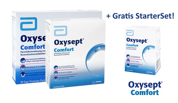 Kostenloses Oxysept Comfort StarterSet zu Oxysept Comfort Premium und Economy Pack!
