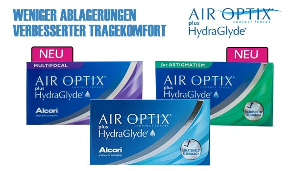 Air Optix plus Hydraglyde for Astigmatism und Air Optix plus Hydraglyde Multifocal ab sofort im Linsenplatz.de Onlineshop verfügbar!